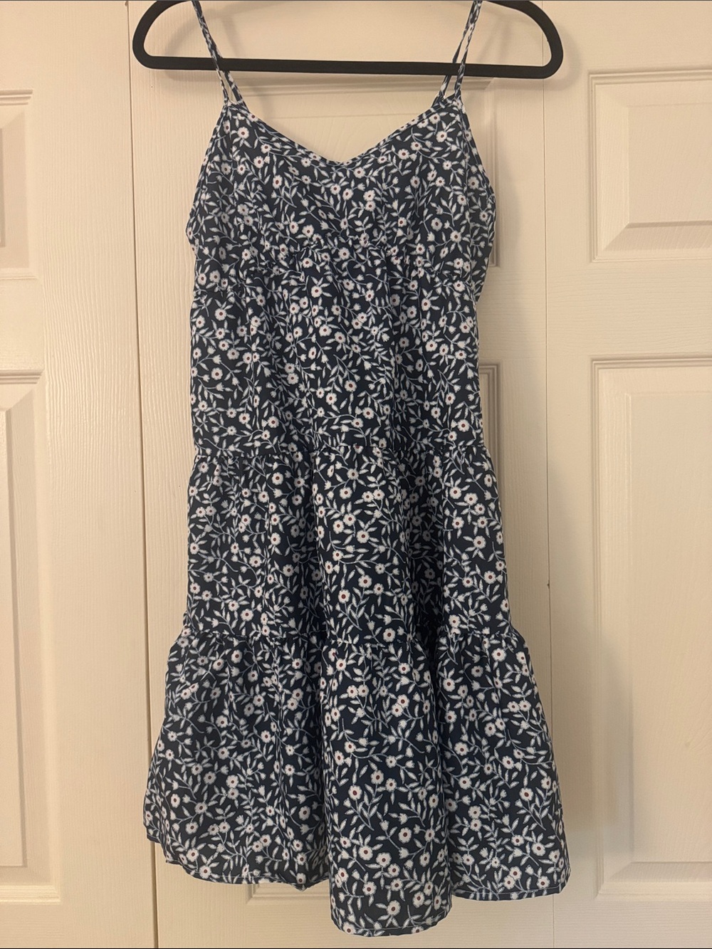 SHEIN Navy Blue Floral Midi Dress